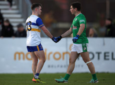 Ruairi Canavan shakes hands with Kevin O’Boyle at the end of the game 10/11/2024