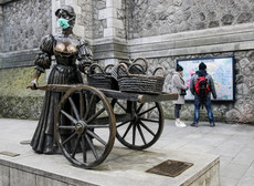 A view of the Molly Malone statue with a mask on as a result of the Coronavirus Epidemic 19/3/2020