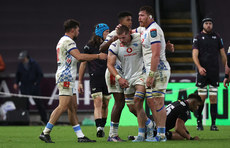 Vodacom Bulls' players celebrate at the final whistle 12/10/2024