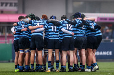 A view of the Castleknock team huddle 8/2/2024