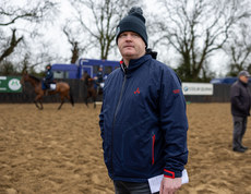 Gordon Elliott watches his string of horse on the gallops 18/11/2024