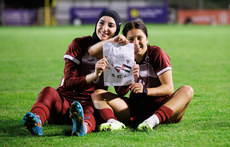 Dina Abdeen and Nour Youseff celebrates after the game 15/5/2024