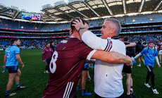 Paul Conroy celebrates with manager Pádraic Joyce 29/6/2024