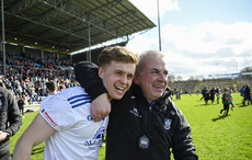 Darragh McElearney celebrates with selector Gabriel Bannigan after the game 26/3/2023