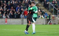 Pierce Charles is congratulated by Conor Bradley after as Bulgaria miss a penalty 15/10/2024