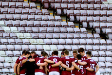 Empty seats behind the Galway team 15/11/2020