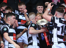 Maeve O’Shaughnessy presents The Garrett Fitzgerald Cup to her son Rory O'Shaughnessy 14/3/2023
