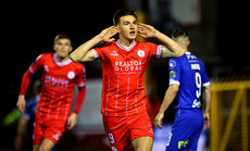 Sean Boyd celebrates scoring his side’s second goal from a penalty 18/10/2024