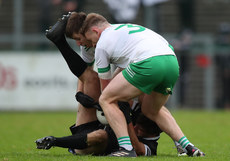 Gerard Mc Govern and Peter Fegan tackle Eugene Branagan 13/10/2024