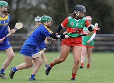 Mayo's Meabh Delaney gets the ball away 10/4/2022