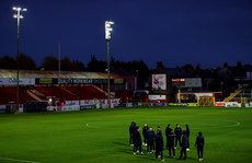 Waterford inspect the pitch before the game 18/10/2024