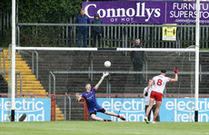 James Sargent shoots past Michael Finnegan to score his side’s first goal from a penalty 7/7/2024