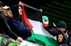 Rovers fans with a Palestinian flag 24/10/2024