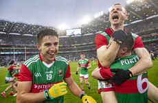 Colm Boyle celebrates at the final whistle with Stephen Coen 14/8/2021