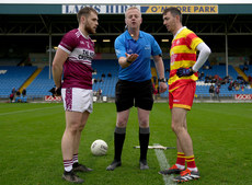 Ultan McElroy, John O`Keefe, Evan Hunt during the coin toss 9/11/2024