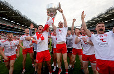 Michael McKernan and Cathal McShane celebrate with the trophy 11/9/2021