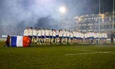The France team line up before the game 10/3/2023