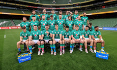 The Ireland team wait for the team shot 17/3/2023