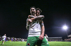 Sean Maguire celebrates after scoring his side's third goal of the match with Ruairi Keating 18/10/2024