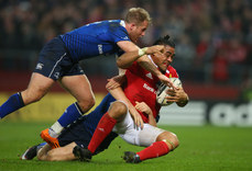 Munster's Francis Saili is tackled by Leinster's Luke Fitzgerald  27/12/2015
