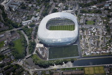 An Aerial view of the Aviva Stadium during the first match to be played there 31/7/2010