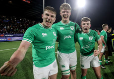 Finn Treacy, Billy Corrigan and Jack Murphy celebrate after the game 3/2/2024