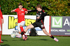 Sean Graham in action with Harry Franklin 19/10/2024