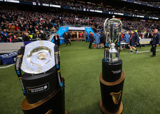 A view of the Triple Crown and Guinness Six Nations Championship trophy's ahead of the game 10/2/2024
