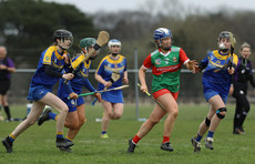 Mayo's Rachael Lyons gets the ball away under pressure 10/4/2022